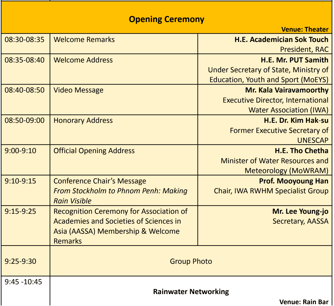 Opening Ceremony programme poster, page 1